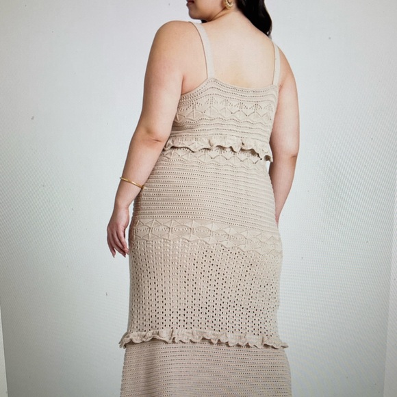 Eloquii Crochet Maxi Dress Birch Size 14/16 - Picture 6 of 10